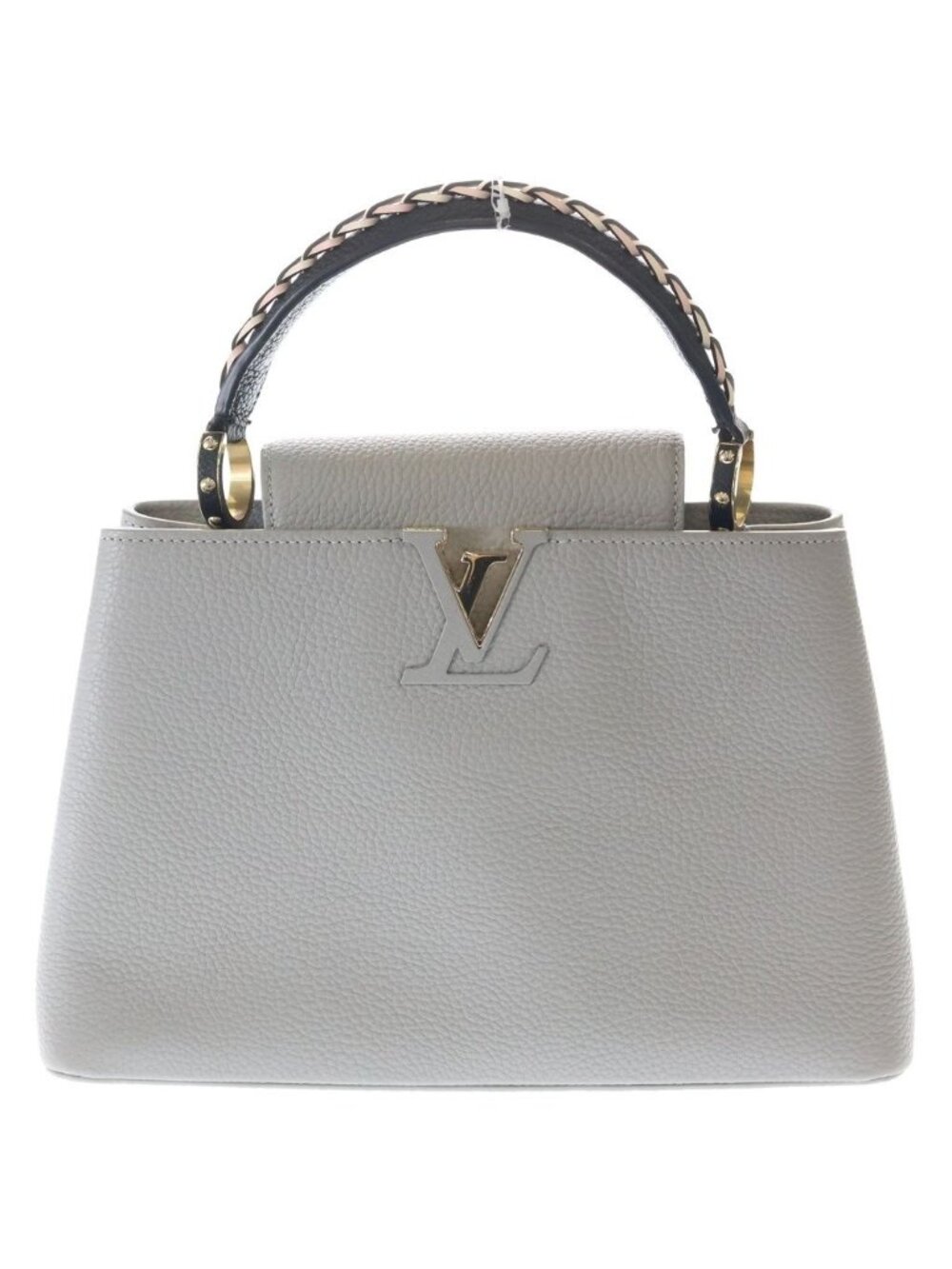 Louis Vuitton Capucines PM 2-Way Shoulder Bag Gray Taurillon Leather Gold - Picture 1 of 8